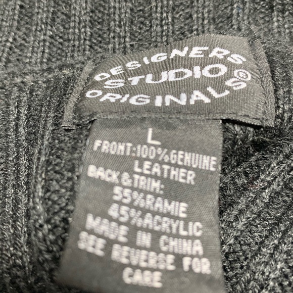 Suede and knit sweater vest with full zipper - Picture 3 of 3